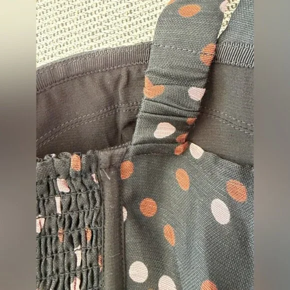 NEW Cara Cara Pheobe Midi Linen Silk Dress Stamped Dot Black US 6 UK 10 - Picture 12 of 16